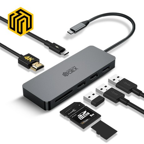 웨이코스 [당일발송] 씽크웨이 Thinkway Core D34 Dex 덱스 7in1 멀티포트 노트북충전 PD 닌텐도스위치 무전원 5포트 HUB 케이블 USB허브, 씽크웨이 CORE D34-추천-상품