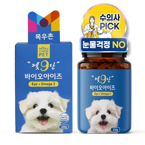 목우촌 펫9단 강아지 눈물 자국 눈 영양제 100g, 바이오 아이즈, 눈물 개선/눈건강, 1개-추천-상품