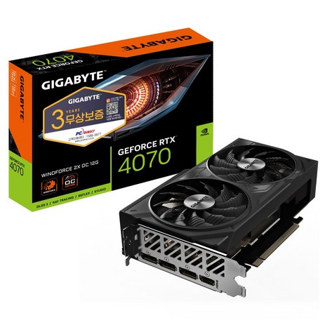 GIGABYTE 지포스 RTX 4070 WINDFORCE 2X OC D6X 12GB 피씨디렉트-추천-상품