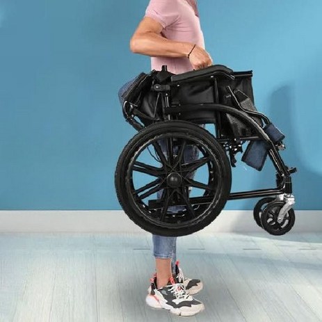 경량 접이식 휠체어 휴대용 요양 장애인 노인 가정용 간이 초경량 수동 여행용 유모차, 2, 1개-추천-상품