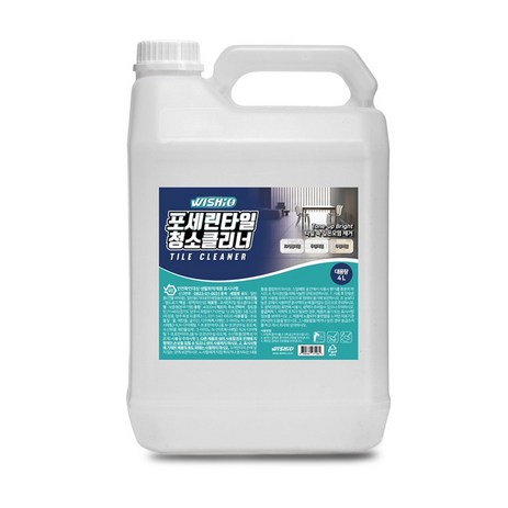 WT 대용량 위시오 포세린타일 청소 클리너 바닥 청소 타일 얼룩제거 세정제 4000ml, 1개, 4L-추천-상품