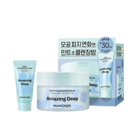 마몽드 어메이징 딥 민트 클렌징밤 90ml 기획 (+클렌징 폼 30ml 증정), 1개-추천-상품