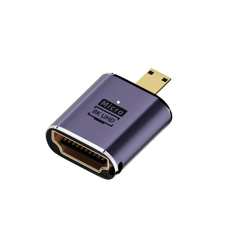 믹스MICS 알루미늄 HDMI v2.1 to Micro-HDMI Mini-HDMI 8K@60Hz UHD2.1 변환 젠더 HDMI 2.1출력 LED 어댑터 연결 커넥터 1P, HDMI(F)-MicroHDMI(M), 1개-추천-상품