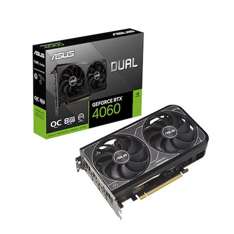 에이수스 ASUS DUAL 지포스 RTX 4060 V2 O8G OC D6 8GB 박스제품, DUAL-RTX4060-O8G-V2-BOX-블랙계열-추천-상품