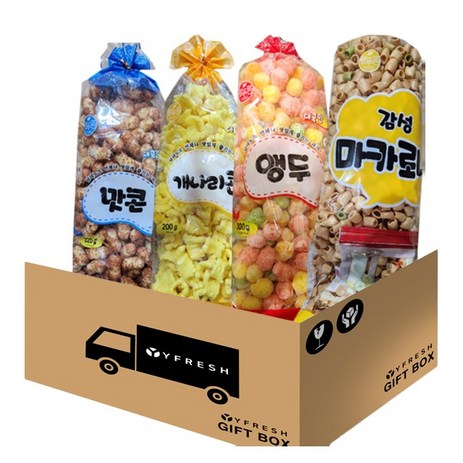 뻥튀기4종세트(개나리콘 200g 마카로니 305g 맛콘 320g 앵두콘 300g)-추천-상품