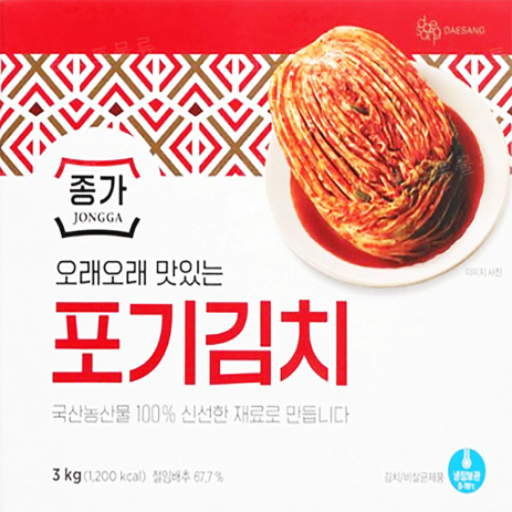 코스트코 종가집 오래오래 맛있는 국산 포기김치 3kg 아이스박스+아이스팩 무료, 1개-추천-상품