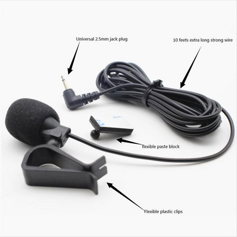 자동차 헤드 유닛용 외부 마이크 어셈블리 스테레오 라디오 GPS DVD 수신기 사용 가능 40, 2.5mm Plug-추천-상품