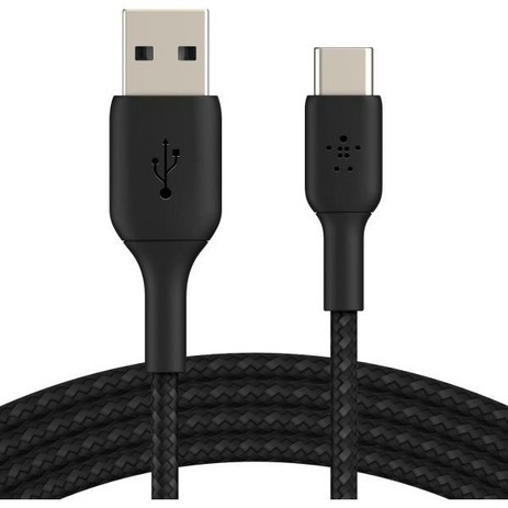 usb변환젠더 otg젠더 썬더볼트4케이블 듀얼젠더 Belkin BoostCharge Braid USBC to USBA Cord 1M3.3ft 아이폰 15 시리즈 삼성 갤럭시 S, Black, 6.6 ft-추천-상품