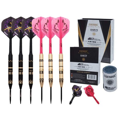 CUESOUL Jazz-Metal Luxury Steel Tip Darts 21g with AK5 Integrated Dart Flights, 1개, 왕-추천-상품