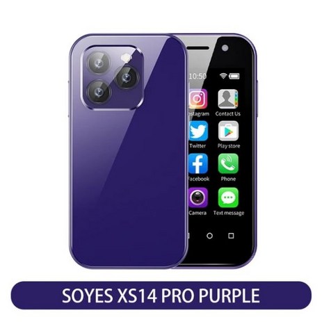 [미니스마트폰] SOYES XS14 프로 미니 스마트폰 30 인치 LTE 쿼드 + 안드로이드 얼굴 소형 와이파이, 01 2GB 16GB_01 EUR 버전, 03 Purple-추천-상품