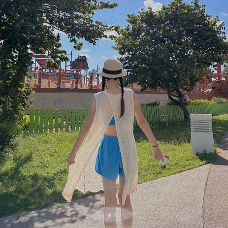 레이어드-롱원피스-레이스-펀칭-그물-시스루-민소매-추천-상품