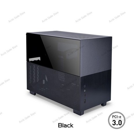 컴퓨터본체받침대 데스크탑거치대 컴퓨터받침대 Lian Li Q58 미니 ITX 섀시 MOD 데스크탑 컴퓨터 게임 게이머 캐비닛 물 냉각 PC 케이스 지원 PICE-3.0/4.0 알, Black-PCIe 3.0-추천-상품