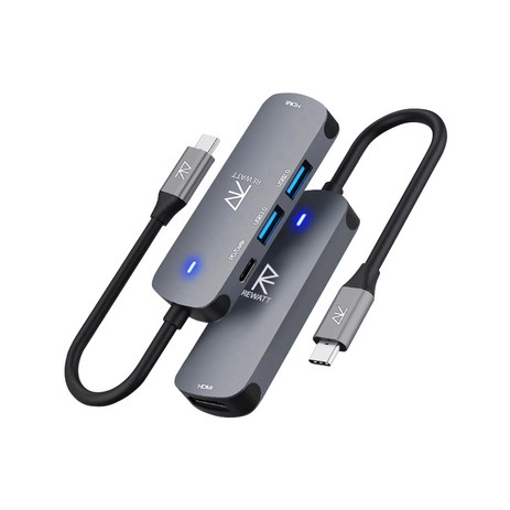 리와트 4in1 C타입 멀티허브 USB 3.0 HDMI 4K 미러링 RM4, 2. RM4 [4in1멀티허브], 1개-추천-상품