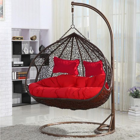 수오-커플가든-2인용-라탄-흔들의자-그네의자-A012-진브라운-레드-추천-상품