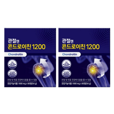 지성 관절엔 콘드로이친1200 소연골 주영엔에스 관절무릎 어골칼슘 900mg 60정 X 2박스, 120정, 1개-추천-상품