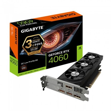 GIGABYTE 지포스 RTX 4060 UD2 OC D6 8GB Nano LP 제이씨현-추천-상품