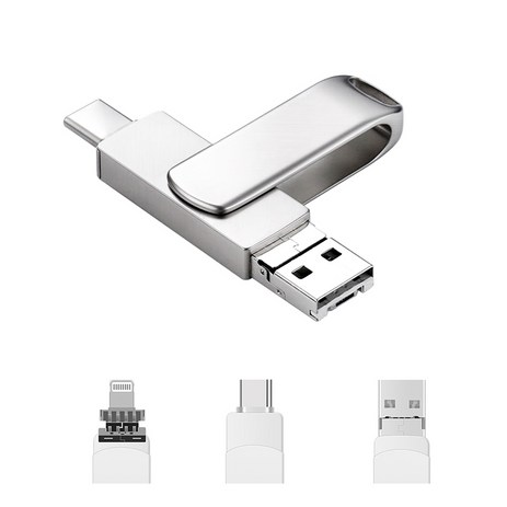 Kcwen 핸드폰 외장메모리 OTG 아이폰 USB 메모리 3in1, 32GB-추천-상품