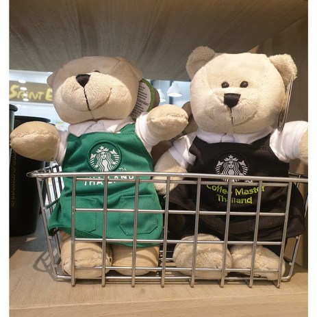 {스타벅스곰돌이 } / Thailand Starbuck Barista Teddy Bear / (곰인형) 2가지색상중 택일-초록색 검정색, 검정색 곰-추천-상품