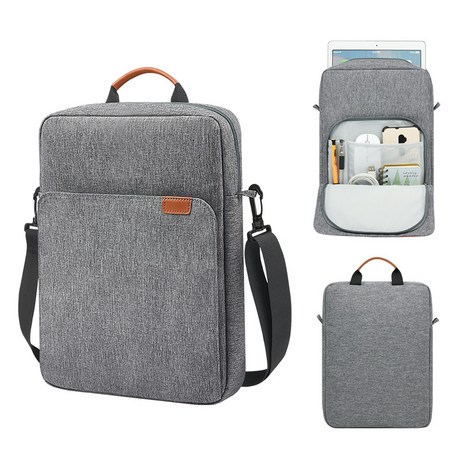 주니로와 휴대용 아이패드 파우치 노트북 태블릿 숄더 가방, 그레이-추천-상품