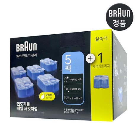 BRAUN 클린 앤 리뉴 면도기 세정액, CCR (6개입)-추천-상품