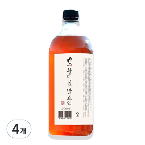 황매실 - 하동권여사 황매실 발효액, 1L, 4개