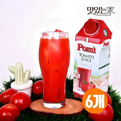 도이캄 100 착즙 토마토 주스  - 포미 착즙 100% 첨가물 없는 이탈리아산 토마토주스 750ml x 6개, 없음