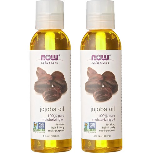 Now Foods Solutions Jojoba Oil 나우푸드 100% 퓨어 호호바 오일 4oz(118ml) 바디오일, 118ml, 2개