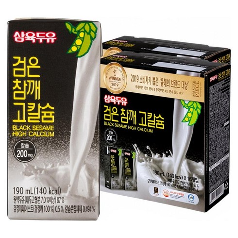 삼육두유 검은콩과칼슘X3박스삼육두유 흑임자(190mlX20팩 - 삼육두유 검은참깨고칼슘, 190ml, 32개