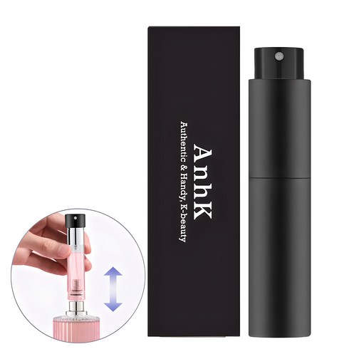 팬그램향수공병 - 안크 뚜껑없이 돌려쓰는 펌핑식 충전 향수공병 5ml, 1개, 블랙