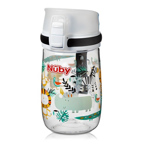 누비물병 - 누비 트라이탄 티티 정글물병 유아용컵 300ml, 보태니컬화이트, 1개