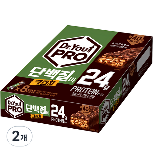 닥터유단백질바 - 닥터유 프로 단백질바 크런치 8p, 560g, 2개