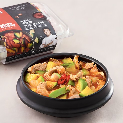 백년밥상 - 빽쿡 백종원의 애호박 고추장 찌개 밀키트, 575g, 1개