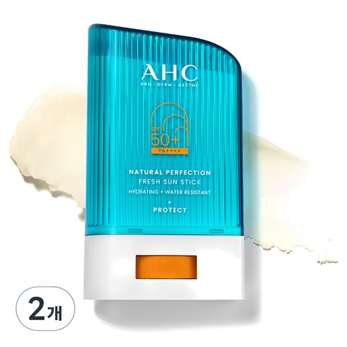 썬크림스틱 - A.H.C 내추럴 퍼펙션 프레쉬 선스틱 SPF50+ PA++++, 22g, 2개