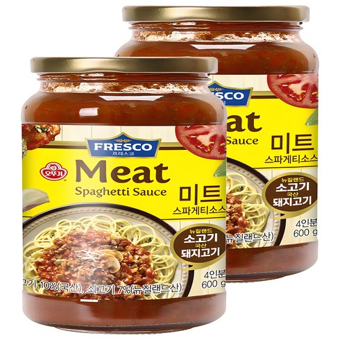 미트소스 - 오뚜기 프레스코 미트 스파게티소스, 600g, 2개