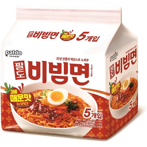 불닭짬뽕 - 팔도비빔면 매운맛 130g, 5개