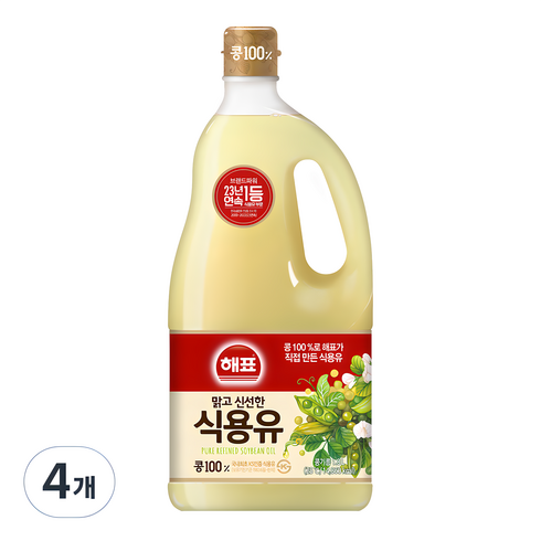 식용유1.8l - 해표 식용유, 1.8L, 4개