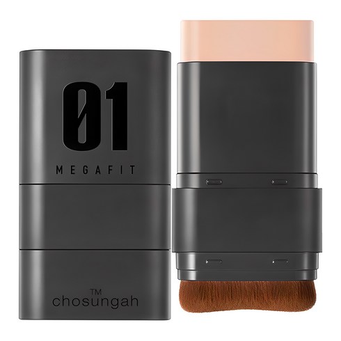 엘로엘멜라스틱 - 조성아TM 메가 핏 스틱 파운데이션 SPF50+ PA++++ 16g, 세미매트 01 내추럴 아이보리, 1개