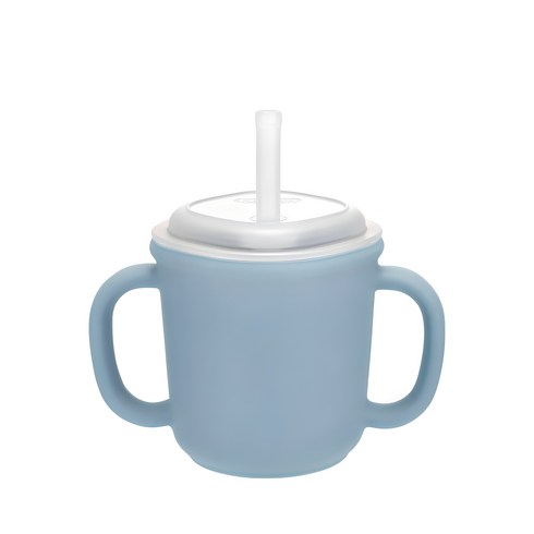 에디슨빨대컵 - 에디슨 스스로 실리콘 양손 빨대컵, 블루, 1개, 200ml
