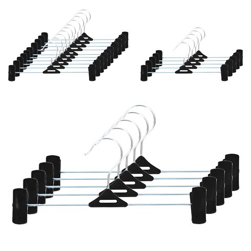 바지걸이집게 - 가쯔 집게 바지걸이, 블랙, 20개