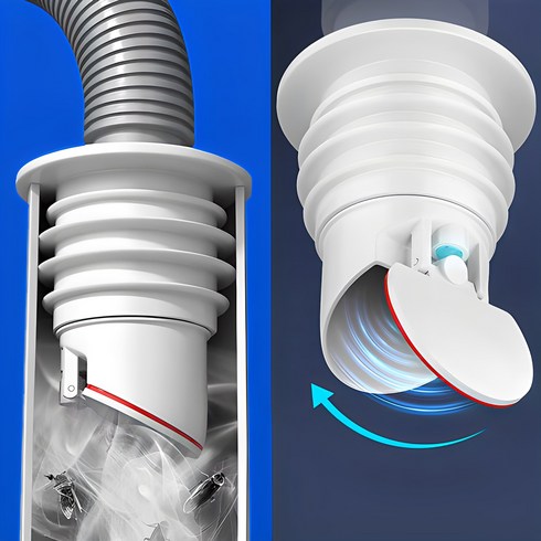 세탁기배수구트랩 - 스텐다코 하수구 트랩 배수구 배수관 세탁기 화장실 욕실용 냄새차단 트랩, 1개
