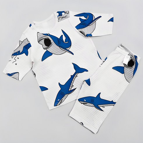 유아내복 - 메이키즈 남아용 와일드샤크 7부 내의