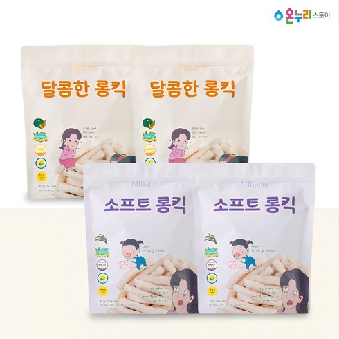 올바름떡뻥18개월고소한 - 올바름 쌀과자 자일리톨 롱킥 4개 세트, 단품