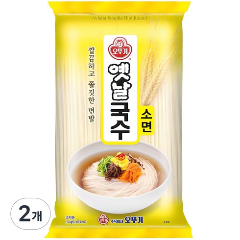 오뚜기소면 - 오뚜기 옛날 국수 소면, 1.5kg, 2개