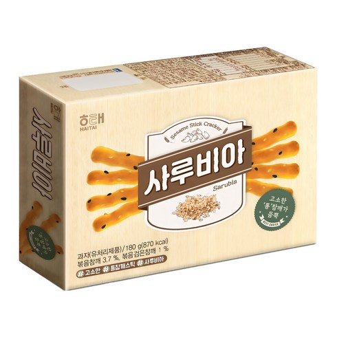 참깨스틱 - 해태제과 사루비아 참깨스틱, 180g, 1개