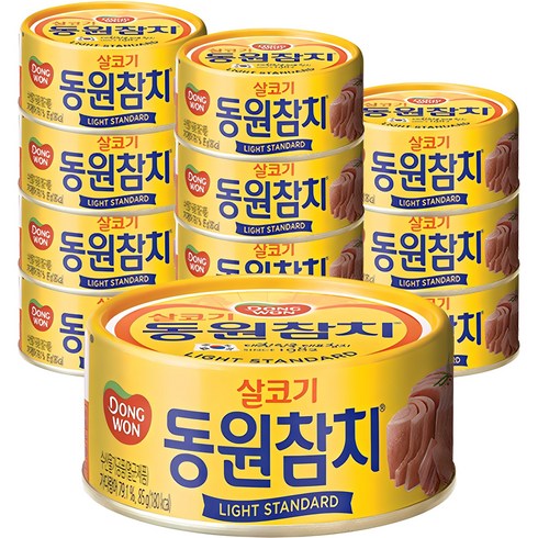 동원참치라이트85g - 동원 라이트 스탠다드 참치, 85g, 12개