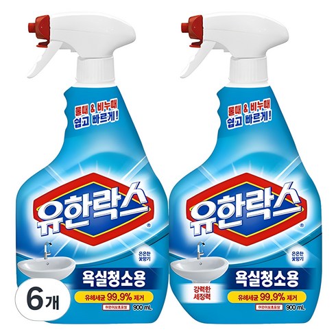 유한락스욕실청소용 - 유한락스 멀티액션 욕실청소용 세정제, 900ml, 6개