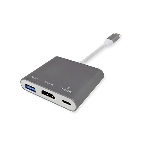 hdmi허브 - 뉴비아 C타입 USB 3.0 멀티 포트 허브 c-hcu, 그레이, 1개