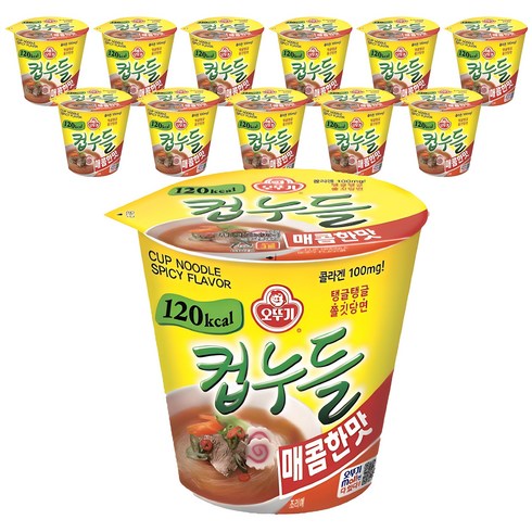 오뚜기컵누들 - 오뚜기 컵누들 매콤한 맛 37.8g, 12개