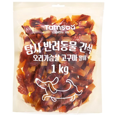 대형견간식 - 탐사 반려동물 간식 오리가슴살 고구마 말이, 1kg, 1개