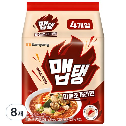 맵탱마늘조개 - 맵탱 마늘조개라면 110g, 8개